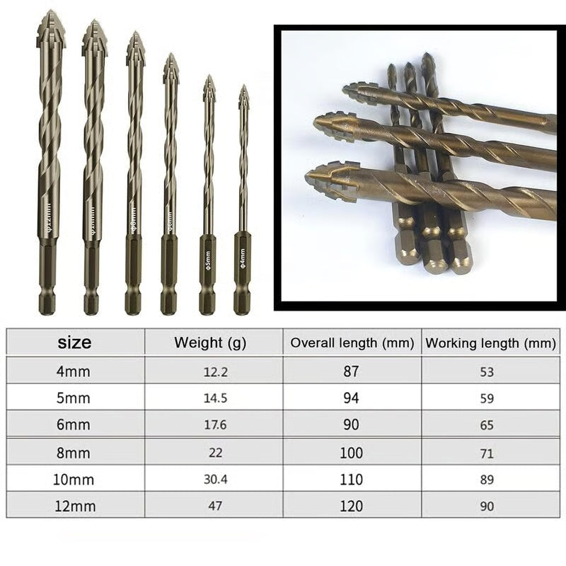 💥LAST DAY SALE 49% OFF💥-New Four-Flute Sawtooth Eccentric Drill Bit Set(1 Set 6 PCS)