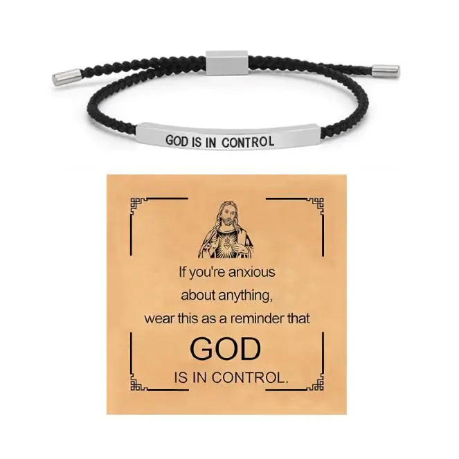 【LAST DAY 49% OFF】Inspire Bracelet 🙏GOD IS IN CONTROL🙏 - Elegant Design with Unique Patterns and Letters