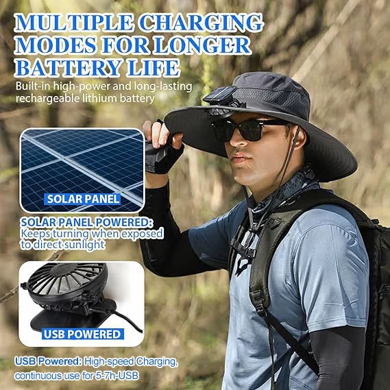 đBest fatherâs Day Giftsâ€2025 New Ultralight Solar Fan Sun Hat â Lighter Than a Baseball!âŸ(Only 11oz)