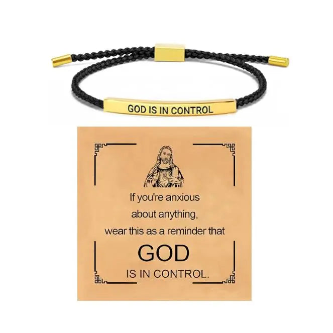 【LAST DAY 49% OFF】Inspire Bracelet 🙏GOD IS IN CONTROL🙏 - Elegant Design with Unique Patterns and Letters
