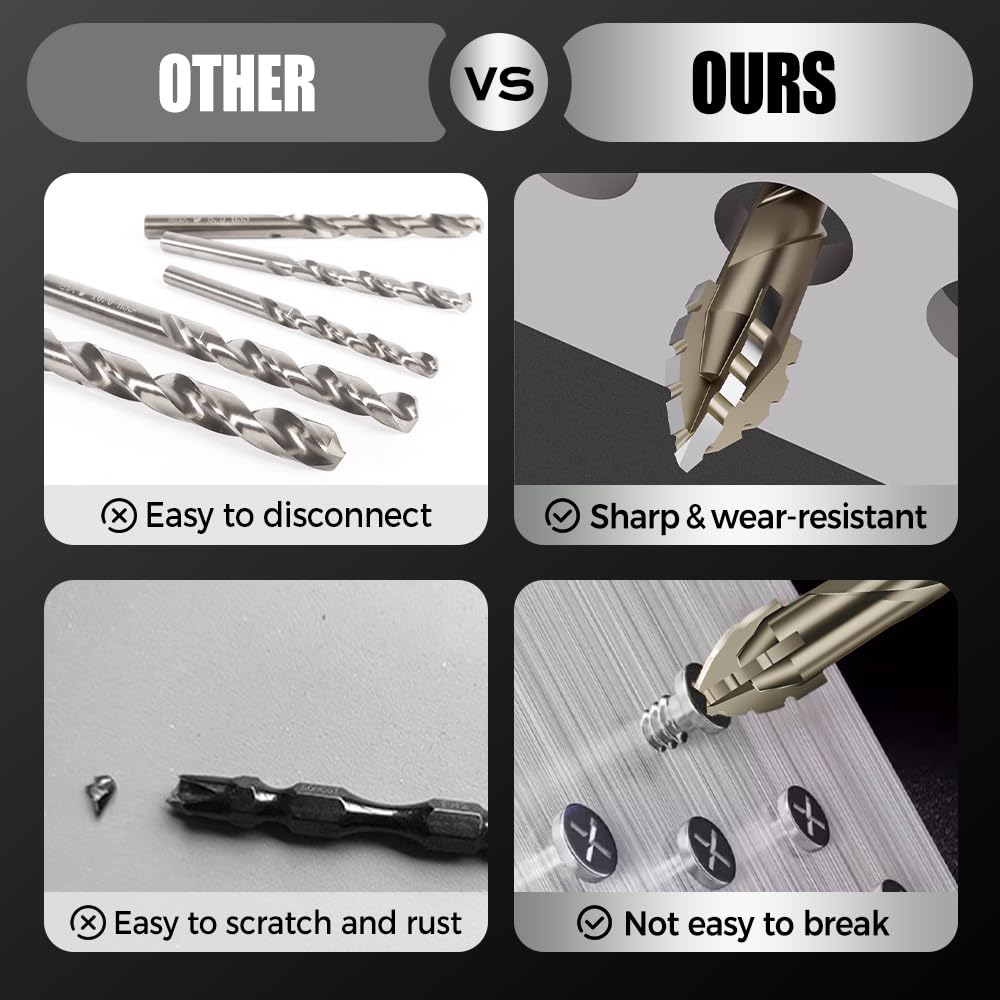 💥LAST DAY SALE 49% OFF💥-New Four-Flute Sawtooth Eccentric Drill Bit Set(1 Set 6 PCS)