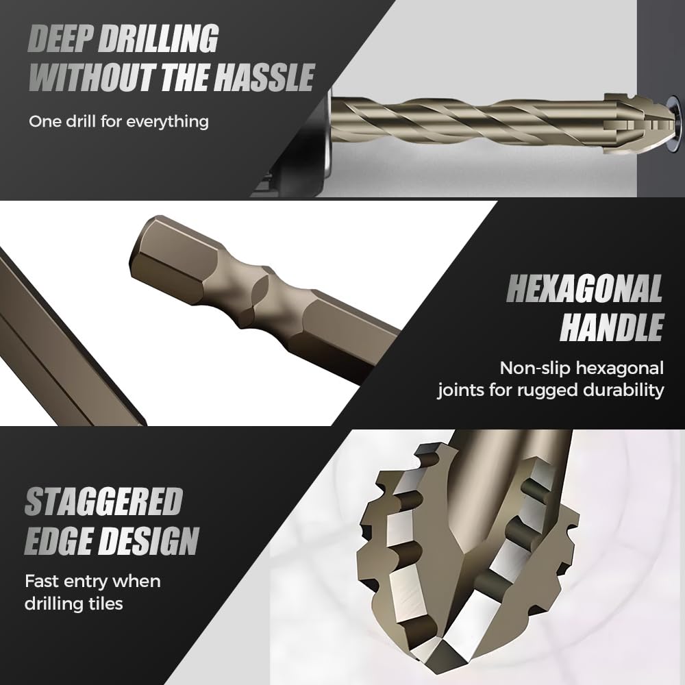 💥LAST DAY SALE 49% OFF💥-New Four-Flute Sawtooth Eccentric Drill Bit Set(1 Set 6 PCS)
