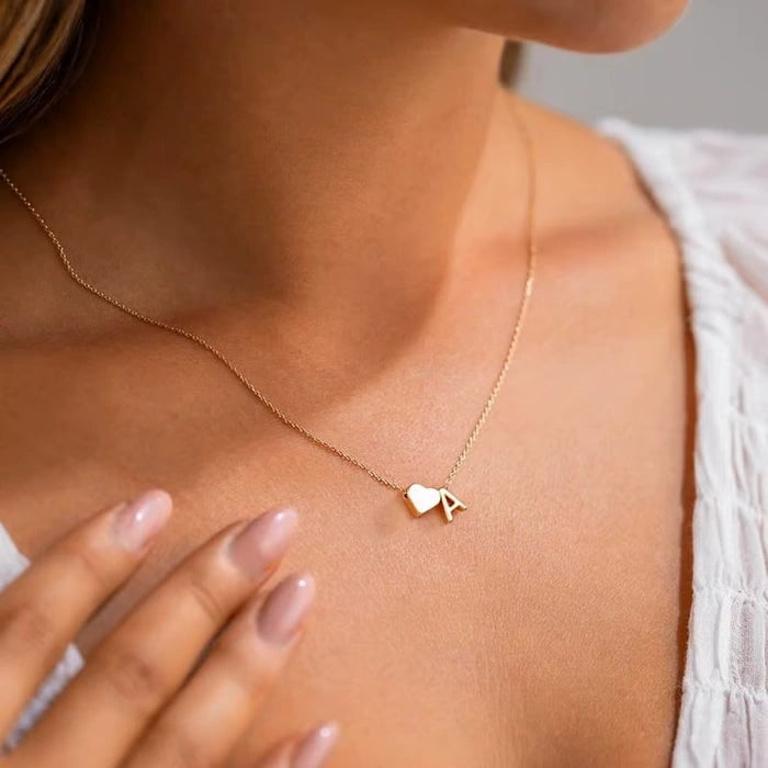 🔥Last Day $9.99📿Tiny Initial Necklaces Heart Letter A-Z