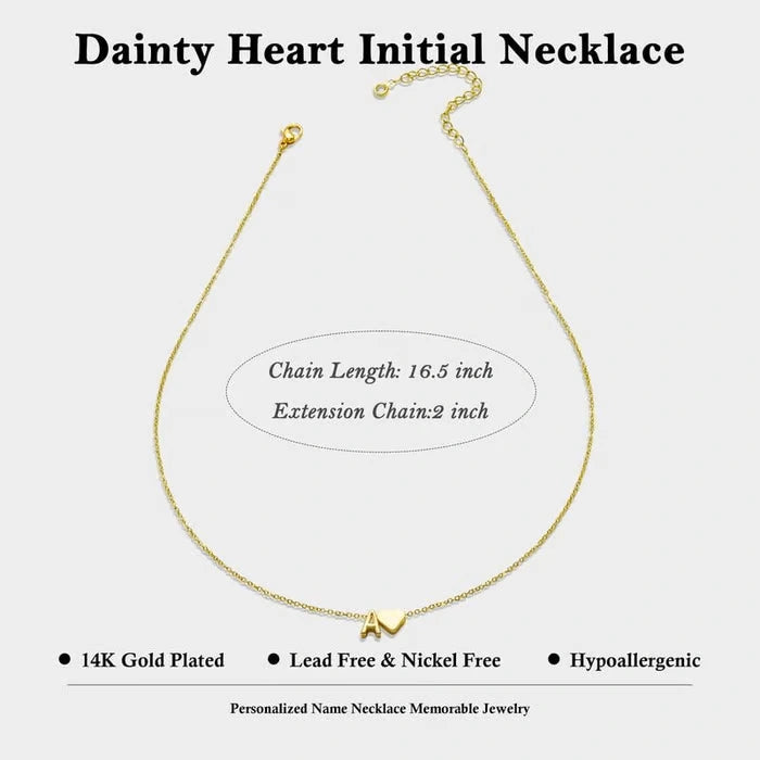 🔥Last Day $9.99📿Tiny Initial Necklaces Heart Letter A-Z