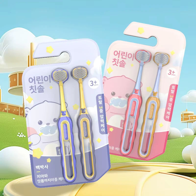 2PCS Kids' Three-Sided Toothbrushes⏰