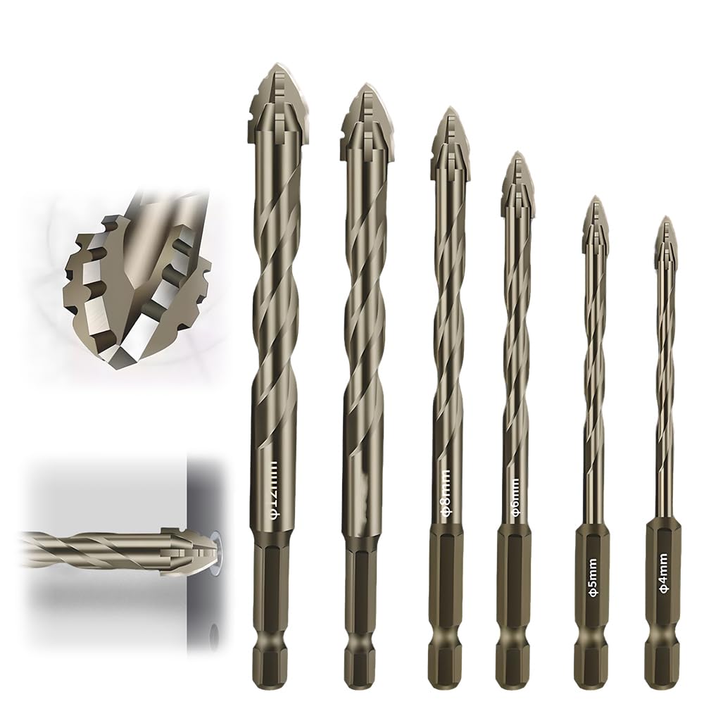 💥LAST DAY SALE 49% OFF💥-New Four-Flute Sawtooth Eccentric Drill Bit Set(1 Set 6 PCS)