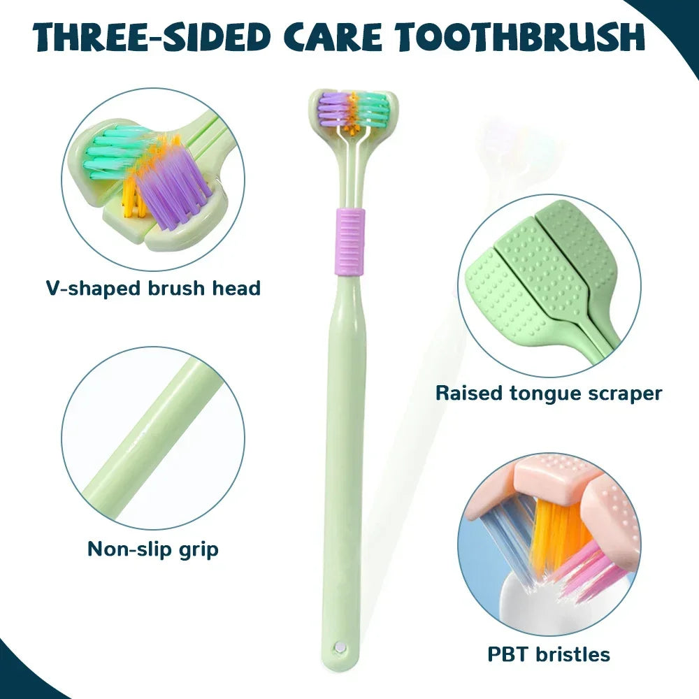 🔥3D Stereo Three-Sided Toothbrush The Ultimate in oral care Innovation