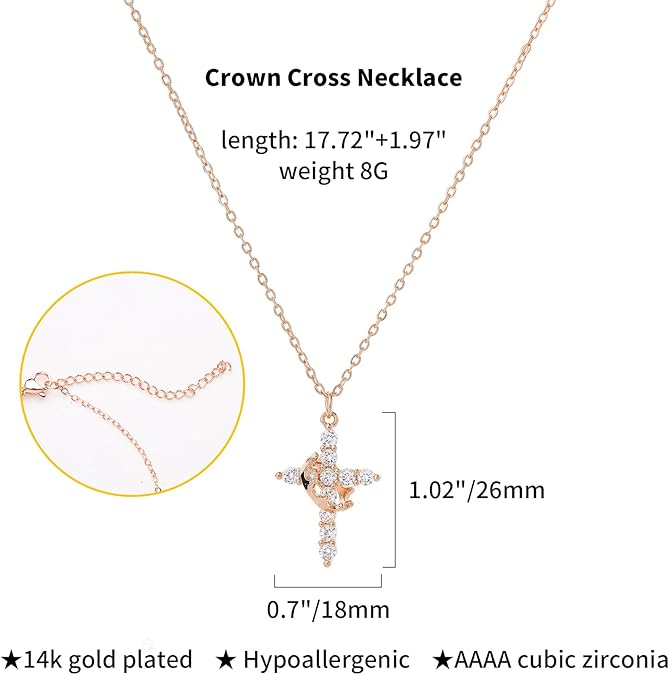 【LAST DAY 49% OFF】Crown Cross Faith Necklace