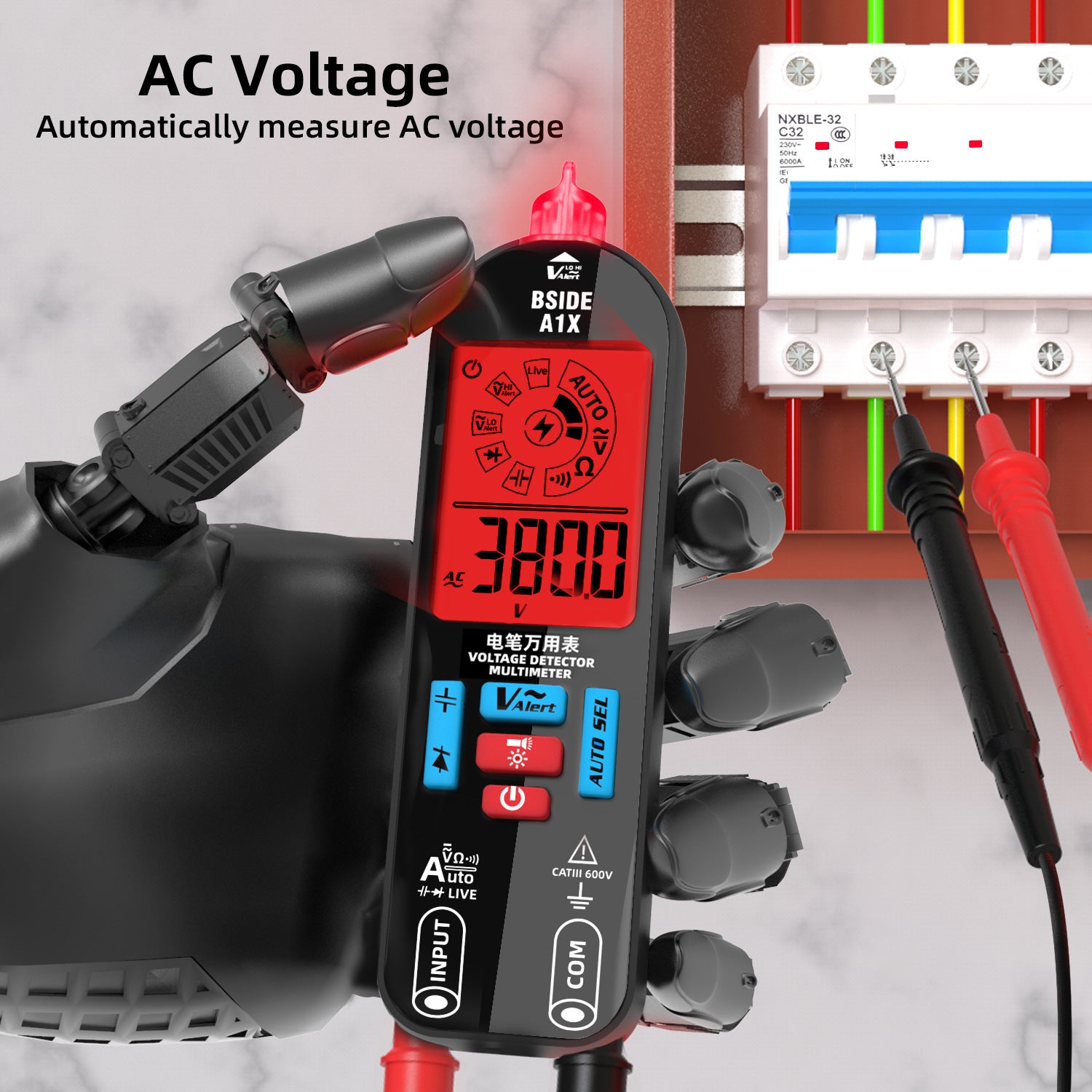 Mini Digital Electroprobe Multimeter Automatic Range A1X Rechargeable