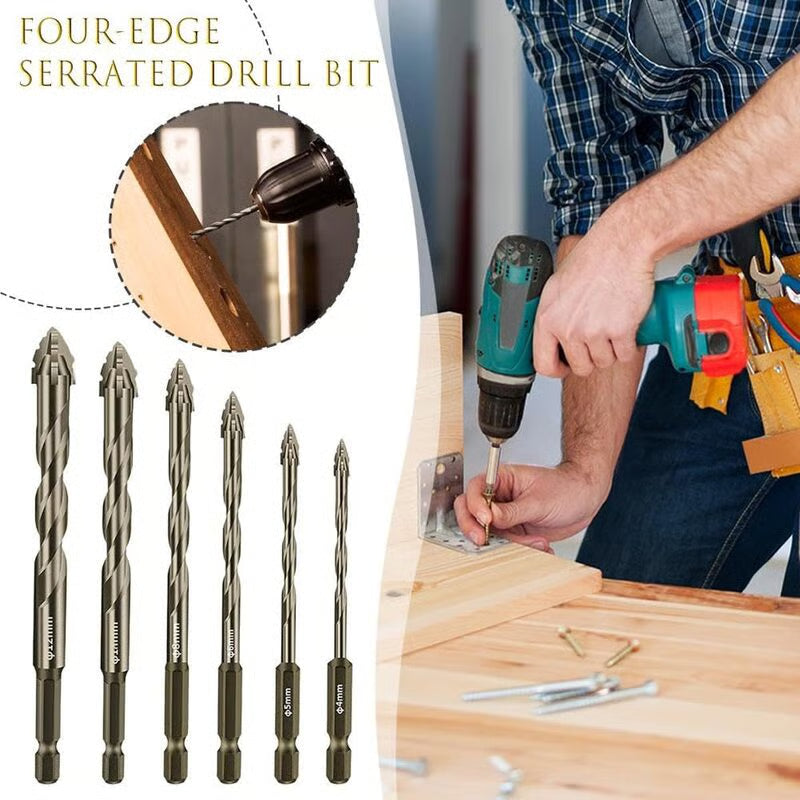 💥LAST DAY SALE 49% OFF💥-New Four-Flute Sawtooth Eccentric Drill Bit Set(1 Set 6 PCS)